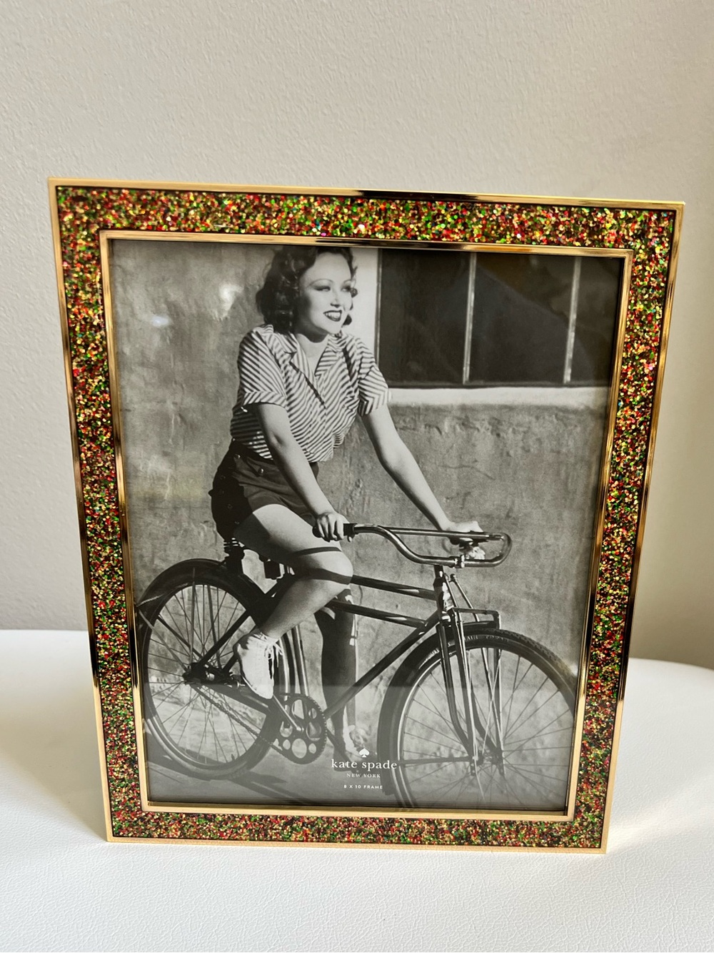 kate spade Glitter Multicolor Gold-Trim Picture Frame NEW!!